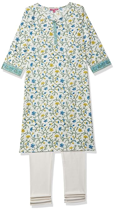 Girl's cotton Straight Salwar Suit Set