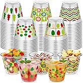 Eaasty 100 Pcs Christmas Disposable Cup 9 oz Clear Plastic Cups Disposable Crystal Drinking Plastic Party Cups for Wine Juice Coffee Cold Drinks Winter Home Office Party Dinner Supplies