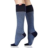 VIM&VIGR Heathered Collection Navy Cotton 30-40 mmHg Compression Socks