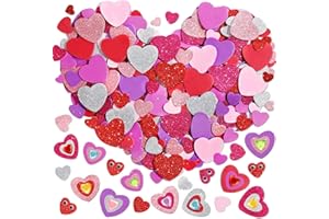 Japior 864 Pcs Valentines Stickers Foam Heart Stickers, Self Adhesive Glitter Heart Shaped Stickers with Gem Stickers and Googly Eyes for Valentine Craft Supplies