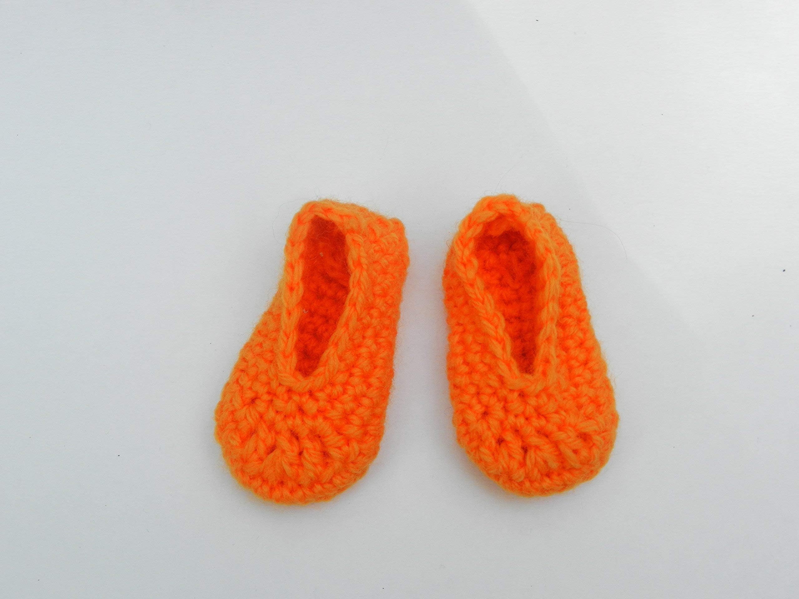 Orange Doll Slippers fit American Girl, Disney Toddler Princess, Baby Alive, Journey Girls, Our Generation and other 18 inch dolls.