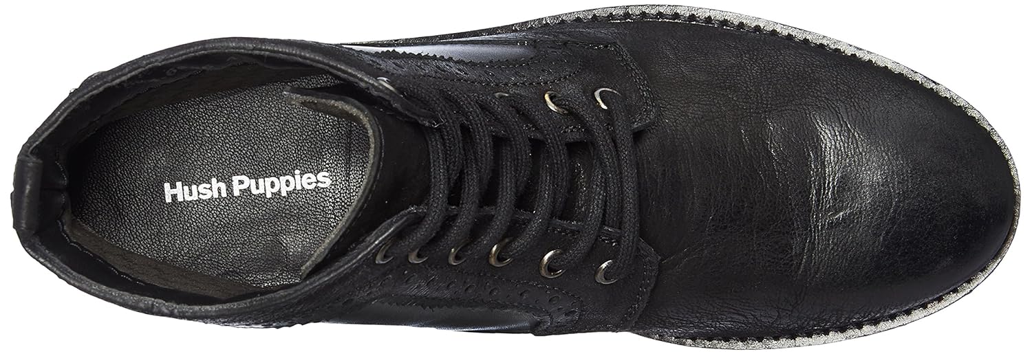 hush puppies women's betty black leather boots - 4 uk/india (37 eu)(5046956)