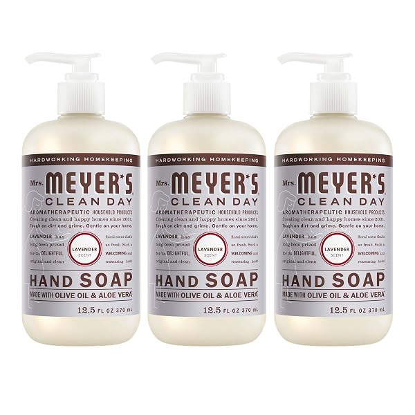 MRS. MEYER’S CLEAN DAY HAND SOAP, LAVENDER SCENT, 12.5 FL OZ BOTTLE – 3 PACK