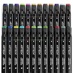 Arteza Gray Fabric Marker ARTEZA Fabric Markers, Unique 24 Colors
