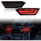 SAUTVS Taillights for RZR 900 1000 S/XP Turbo 2014-2019/RZR Trail 2021-2026 | Hyperflash, Smoked Black, Plug &amp; Play, #2412341, 2412342, IP67 Waterproof, LED Rear Brake Stop Lamps Tail lights, One Pair