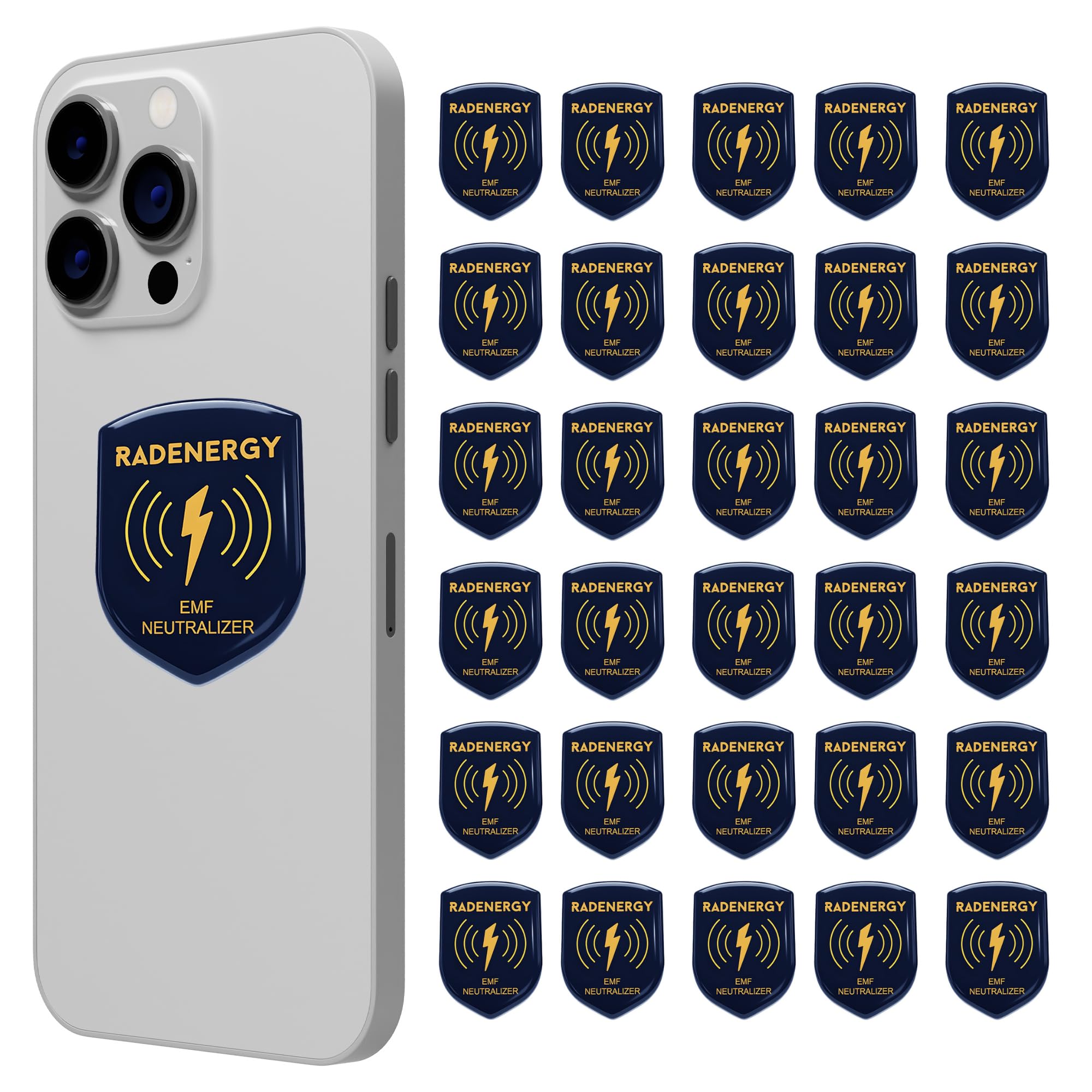 RadEnergy EMF Neutralizer Stickers, EMF Blocker Stickers, Shield Protection for Phones, Tablets, Laptops, and WiFi Devices, Shield Neutralizers for Home and Office Protection (30)