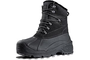 FREE SOLDIER Mens Snow Winter Boots for Men Warm Fleece Lining Winter Ski Shoes Waterproof Insulated Booties