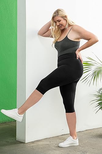 SATINA High Waisted Capri Leggings for Women- High Waist for Tummy