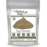 The Spice Way Sage Ground - (4 oz) dried herb leaves powder | Ground sage for poultry, pork, sausage, stuffing, squash, beans and brown butter; Kosher Certified; Resealable Bag