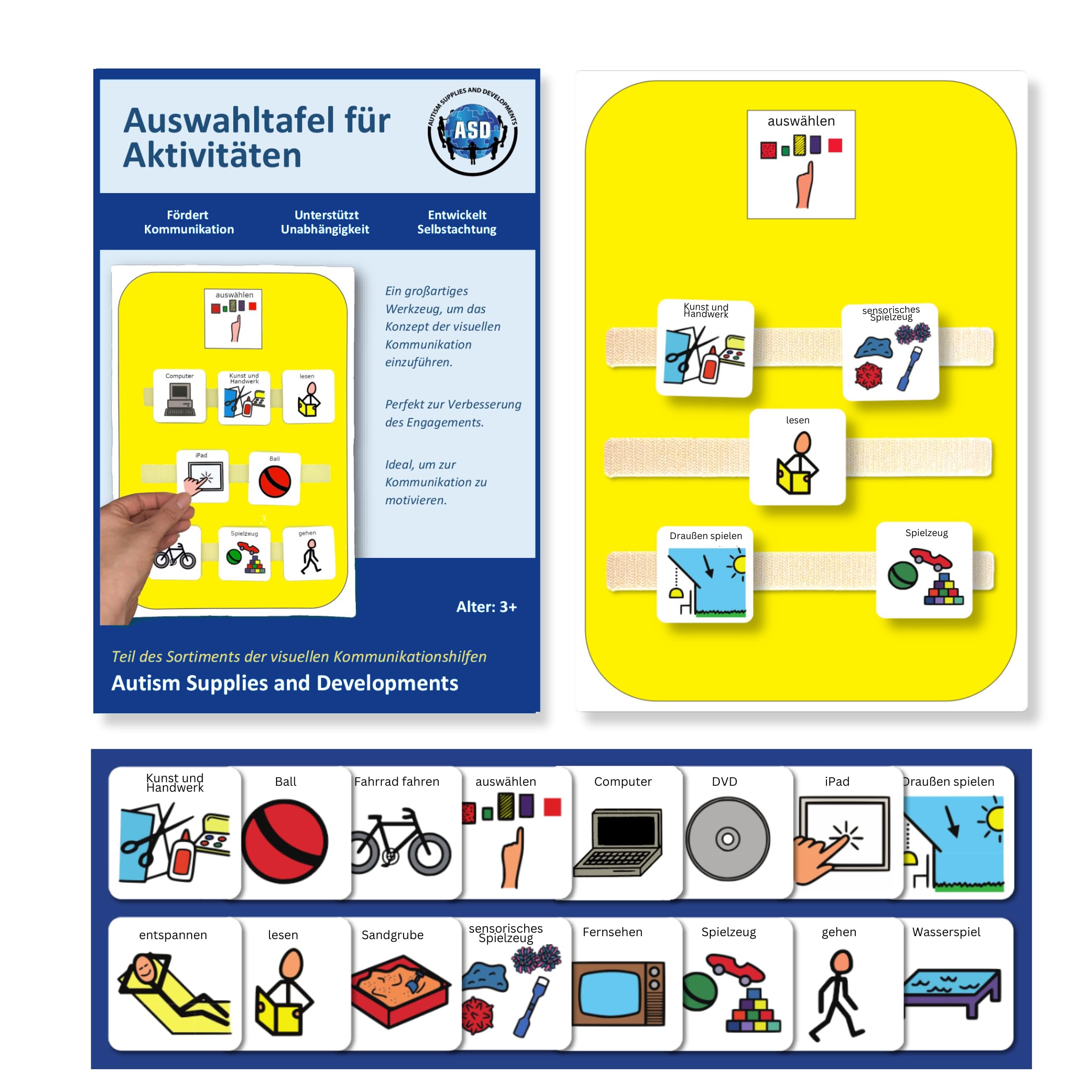 Plastic Visual Activity Choice Board (German)