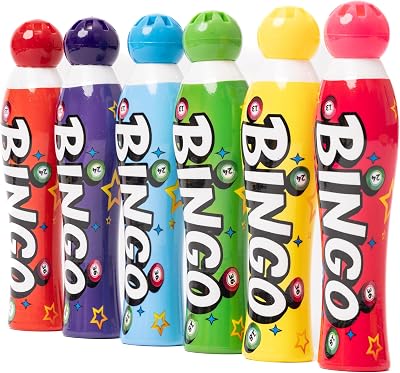 evelay Bingo Dabbers Pack of 6 Six Colours 40ml Display Box