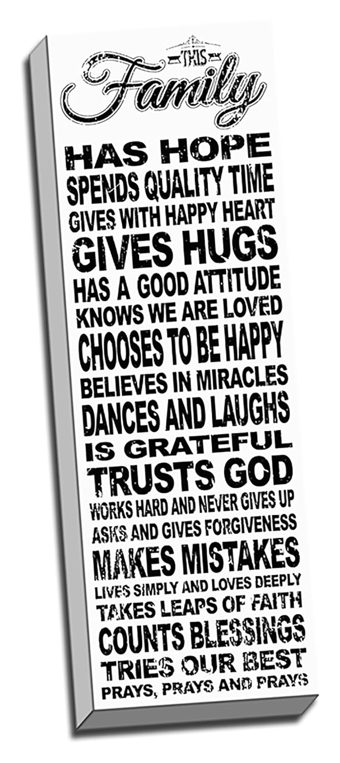 Amazon.com: Picture it on Canvas Family White Quote 12"x36" Wall