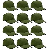 Falari Wholesale Bulk Lot 12-Pack Baseball Cap Adjustable Size Plain Blank Solid Color