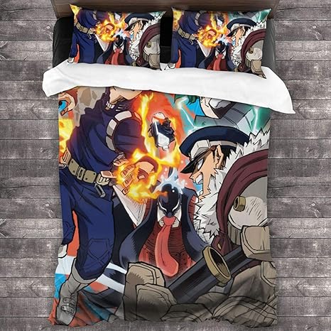 Amazon Co Jp 僕のヒーローアカデミア 3 ベッドの上の3つのセット ベッドカバー1つ 枕カバー2つ スリーピースベッド 布団カバーセット218 177cm 100 超微細繊維生地 ピースキルトセット寝具セット ホーム キッチン