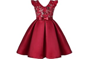 BUNNY LULU Knee-Length Girls Dress Sloping Shoulder Bridesmaid Wedding Princess Children's Bow Birthday Ball Party