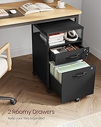 VASAGLE File Cabinet, Mobile Filing Cabinet on