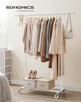 SONGMICS Clothes Rack on Wheels Heavy Duty 100 kg Extendable Rail 92-132 cm view 7