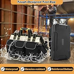 15 Inch Open Top Tool Tote Bag with Hard