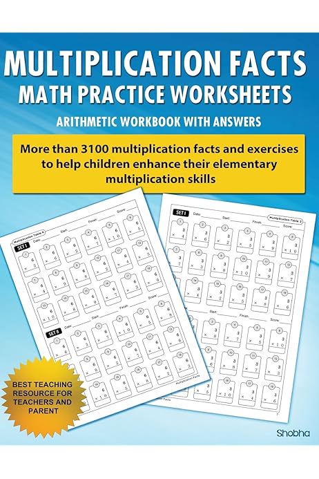 Multiplication Facts Math Worksheet Practice Arithmetic ...