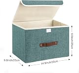 TYEERS Collapsible Storage Box with Lid Aqua Deep 38x25x25 cm Set of 2 view 2