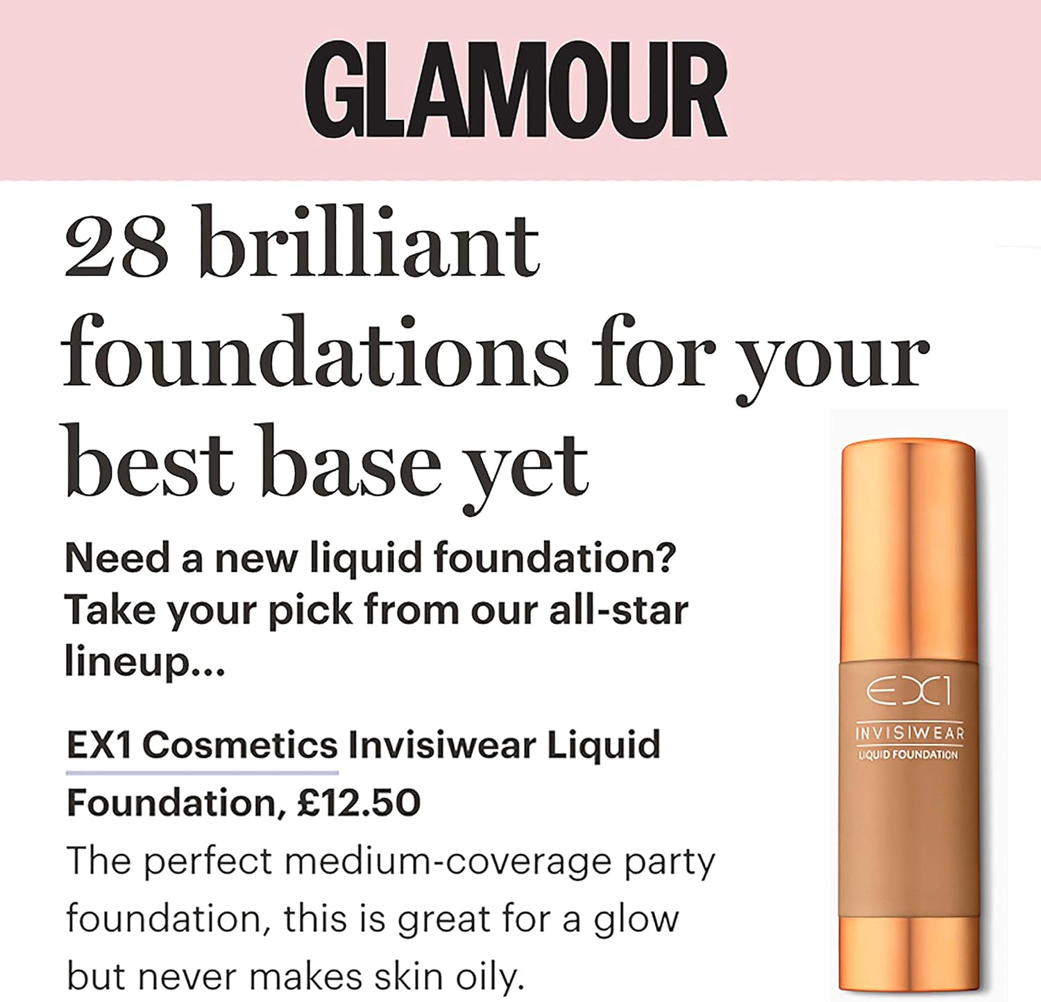 EX1 Cosmetics Invisiwear Liquid Foundation (1.0), light - Image 5