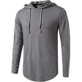 BEILU Men's Fashion Athletic Hoodies Workout Sweatshirt Long Sleeve Lightweight Casual Pullover Drawstring Hoodie