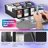 UAONO Trading Card Storage Box 2400+ MTG Deck Box with 4 Top Loaders view 5