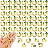 DTOFOOT 60PCS Mini Resin Horseshoe Charms St. Patrick's Day Horseshoe Flatback Charms for Craft Tiny Irish Figurines Embellishments for DIY Projects Gift Accessories