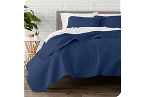 Bare Home Coverlet Set - Lightweight Bed Decor - Comforter Alternative - All-Season Quilted Bedspread (King, Dark Blue)