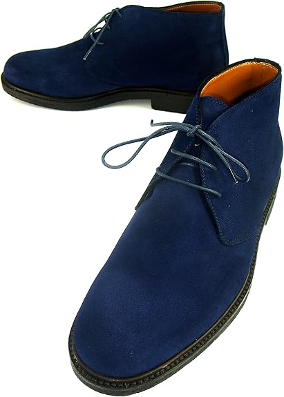 Amazon パガーニ スエード チャッカブーツ ネイビー 42 約26cm Pg 024n14 ブーツ