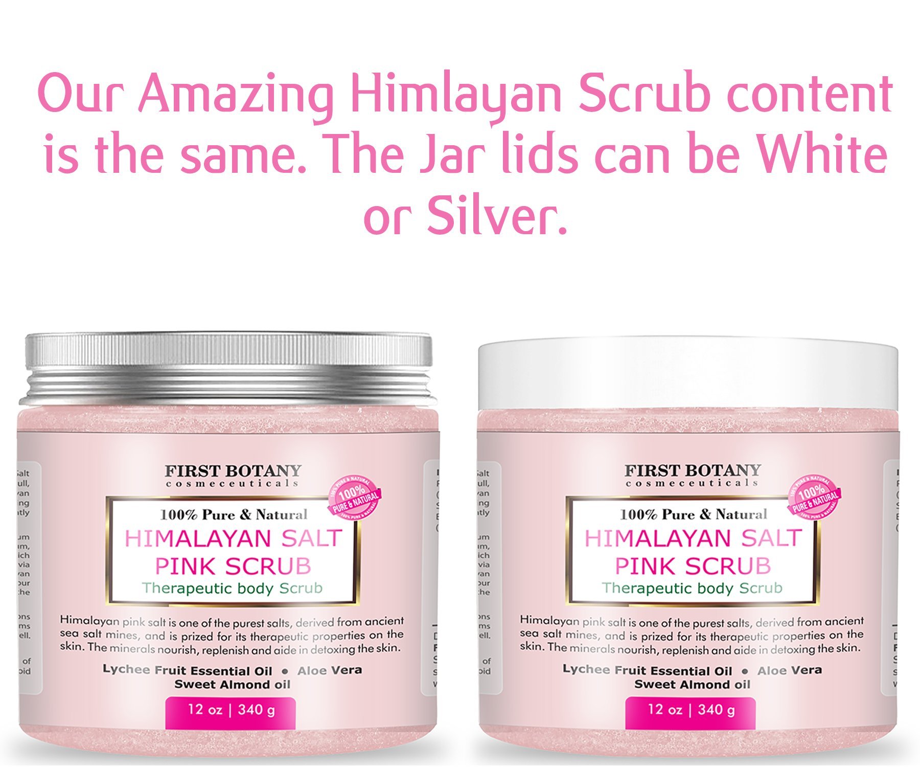 100% Natural Himalayan Salt Full Body Scrub 12 oz with Lychee Oil and Sweet Almond Oil- Best Body scrub, Deep Skin Exfoliator, Anti Cellulite, Body Wash, Moisturizer & Detox