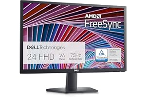 Dell SE2422HX Monitor - 24 inch FHD (1920 x 1080) 16:9 Ratio with Comfortview (TUV-Certified), 75Hz Refresh Rate, 16.7 Million Colors, Anti-Glare Screen with 3H Hardness, AMD FreeSync- Black