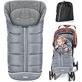 Orzbow Universal Footmuff for Stroller, Winter Warm Baby Stroller Bunting Bag, Waterproof Windproof Warm Polar Fleece Lined for Toddler Stroller Sleeping Bag, Grey