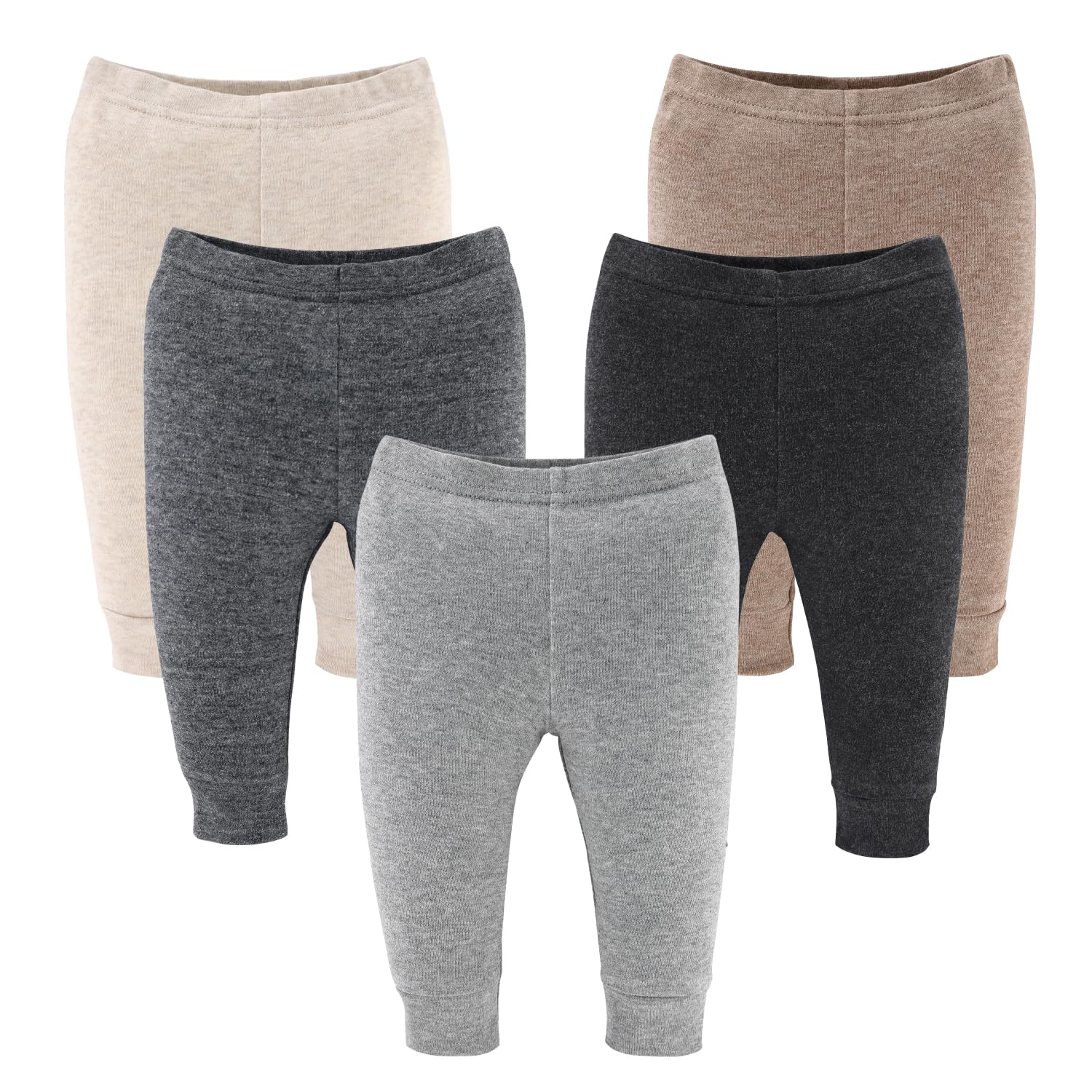 Photo 1 of The Peanutshell 5 Pack Baby Boy or Girl Pants Set - 100% Cotton Toddler Pants, Newborn Boy or Girl Clothes for Toddlers and Babies - Earthy Neutrals