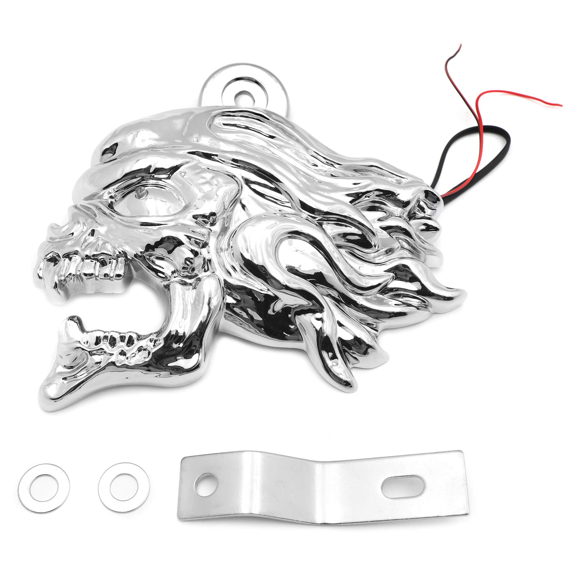 AfterMokit Replacement Aluminum Horn Cover with Led for Harley Davidson