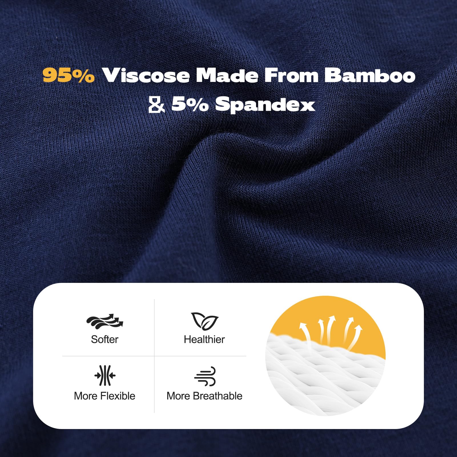 BAMBOO COOL Boys' Boxer Briefs 6-18Y Underwear Moisture-Wicking Lightweight and Ultra Soft 6-Pack