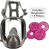 3M Respirator Kit, Full Face 6800, Reusable, Medium, Plus 4 Particulate Filters 2097, P100 for Mold Remediation, Dust, Lead, Asbestos