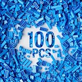 100 Piece Classic Building Blocks, Compatible with Lego Parts and Pieces (Color: Sky Blue)