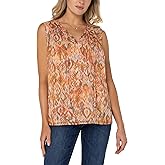 Liverpool womens Tie Front Shirred Sleeveless Blouse