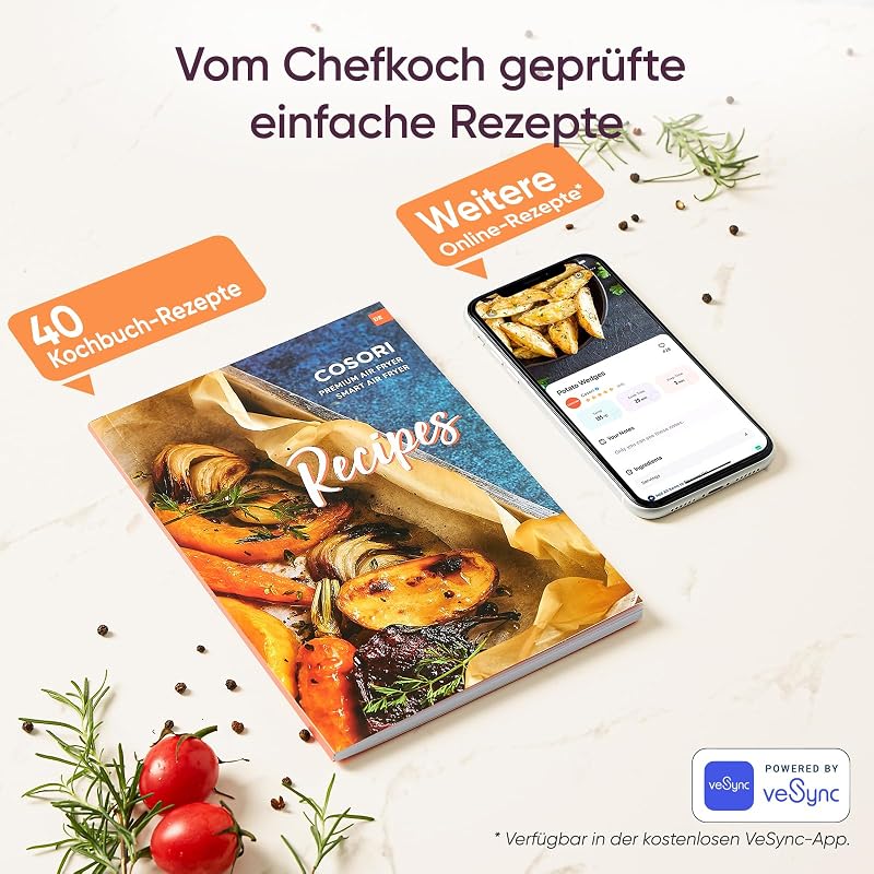 Airfryer, mit Shake-Reminder, 11-in-1 5,5L Heißluftfritteuse