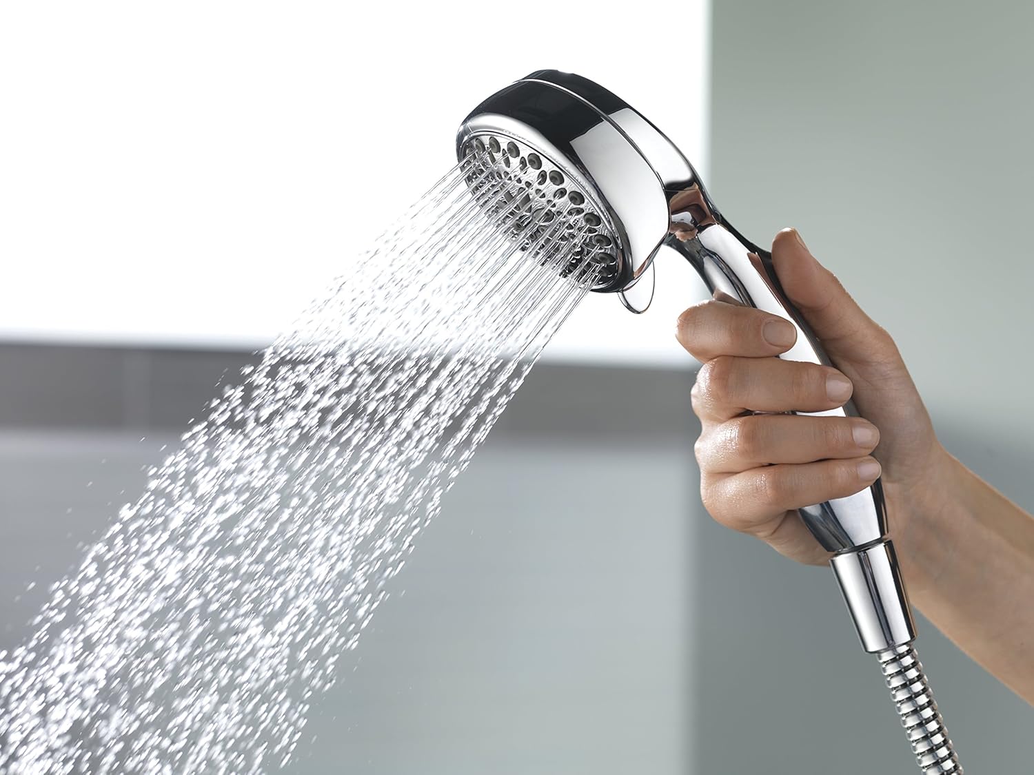 Delta Faucet 7-Spray Touch-Clean Hand Held Shower Head with Hose, Chrome 75700 - Hand Held Showerheads - 