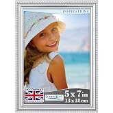 5x7 Silver Picture Frame, Contemporary, Inspirations, Wall or Table Top | This Icona Bay beautifully scalloped frame comes with hanging hardware for versatile horizontal or vertical display.
