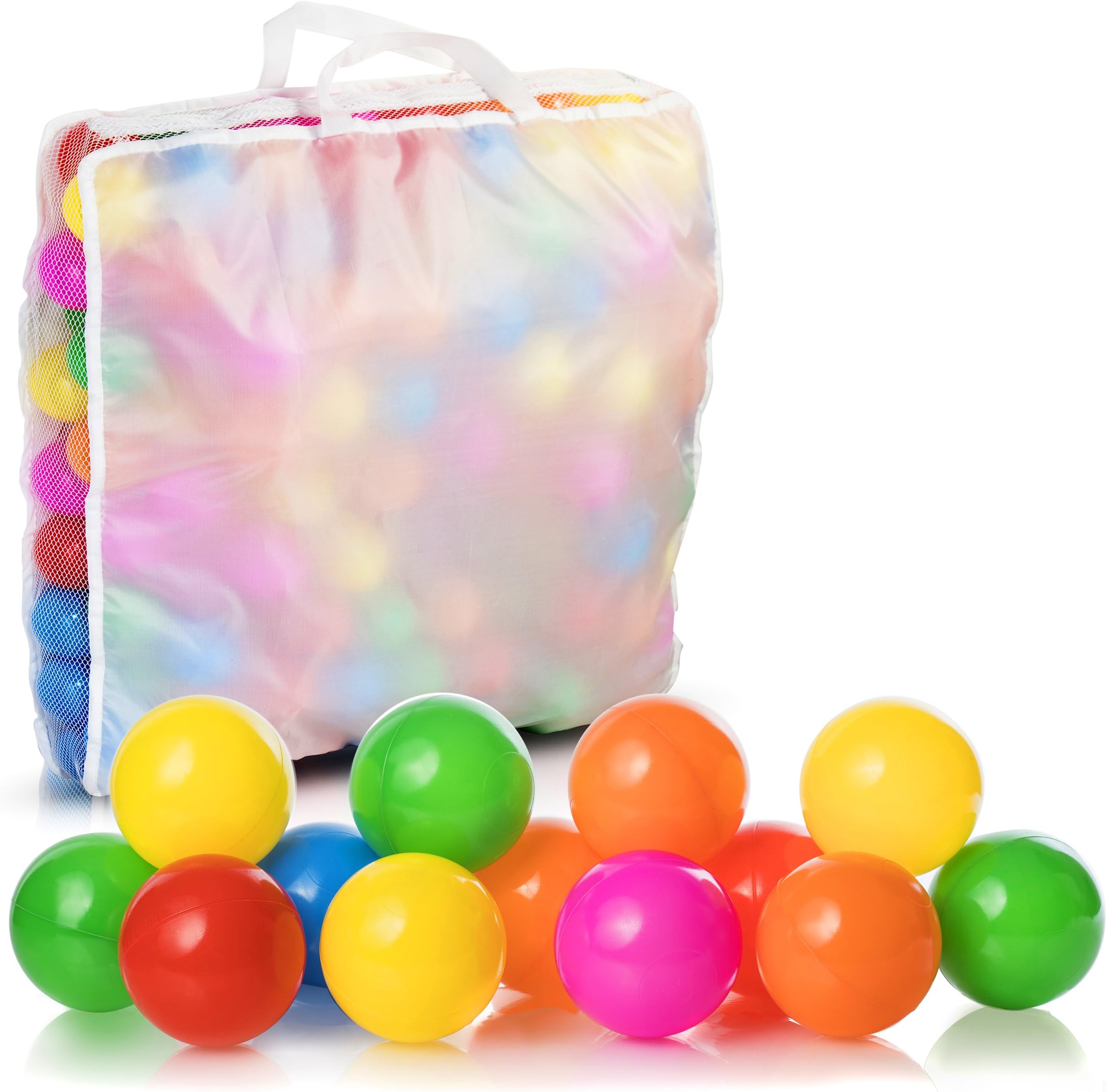 Kizzery Plastic Air Filled Balls for Pits 200 Pack | Crush Proof, Durable, BPA & Phthalates Free, Colorful | for Indoors & Outdoors, Play Tents, Kiddie Pools, Playpen, Jumping Castles, Bounce Houses