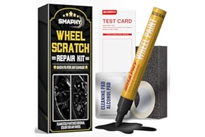 SMAPHY Wheel Scratch Repair Kit, Gloss Black Rim Repair Kit Curb Rash, DIY Alloy Wheel Repair Kit, Car Wheel Rim Scratch Repair Kit, Rim Paint Pen for Wheel Repair, Universal Color Black Wheel Paint (Gloss Black)