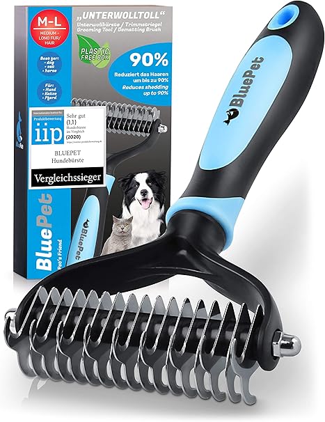 Bluepet Brosse Pour Chien Et Chat Pour Poils Longs Peigne De Toilettage Pour Sous Poil Elimine Les Sous Poils Et Les Feutrages Massage Et Protection Capillaire Superieure Amazon Fr Animalerie