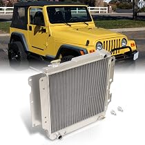Radiatore In Alluminio Completo 3 Righe Per Jeep Wrangler YJ TJ 1987-2006 - Per Conversioni Motore V8, Dimensioni 657x583x100 Mm
