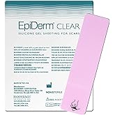Epiderm Silicone Gel Strips - Silicone Tape for Scar Care - C Section, Tummy Tuck Tape & Cardiac Surgery Scars - Flexible & Reusable Strips - 1.4"x6" Clear