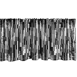 Ambesonne Black and White Window Valance, Barcode