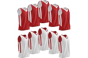 LIBERTY IMPORTS 10-Pack Men's Reversible Custom Basketball Jerseys, Plain Mesh Athletic Sleeveless Shirts Blank Team Uniforms Set