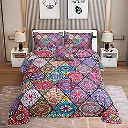 Boho Comforter Set Full Size,6 Piece Bed in a Bag